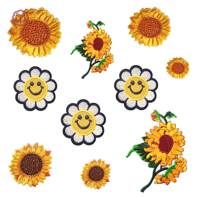 Pro Patch Store ดอกไม้น่ารัก Sunflower Series DIY เย็บปักถักร้อยแพทช์สําหรับสติกเกอร์เย็บปักถักร้อยแพทช์สําหรับเสื้อผ้าป้ายสติกเกอร์