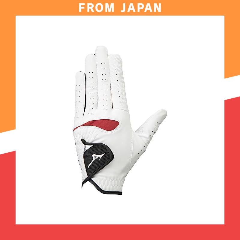 MIZUNO Golf Glove Config Grip Men's Left Hand Synthetic Leather / Artificial Leather + Silicone Print Processing / Synthetic Leather White / Red 24cm 5MJML253