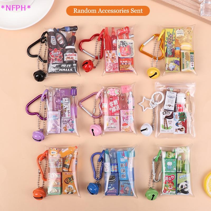 Nfph> สร้างสรรค์มินิถุงขนมของเล่นจําลองอาหารของเล่นพวงกุญแจน่ารักโทรศัพท์มือถือจี้กระเป๋าเครื่องประดับอุปกรณ์เสริมของขวัญใ