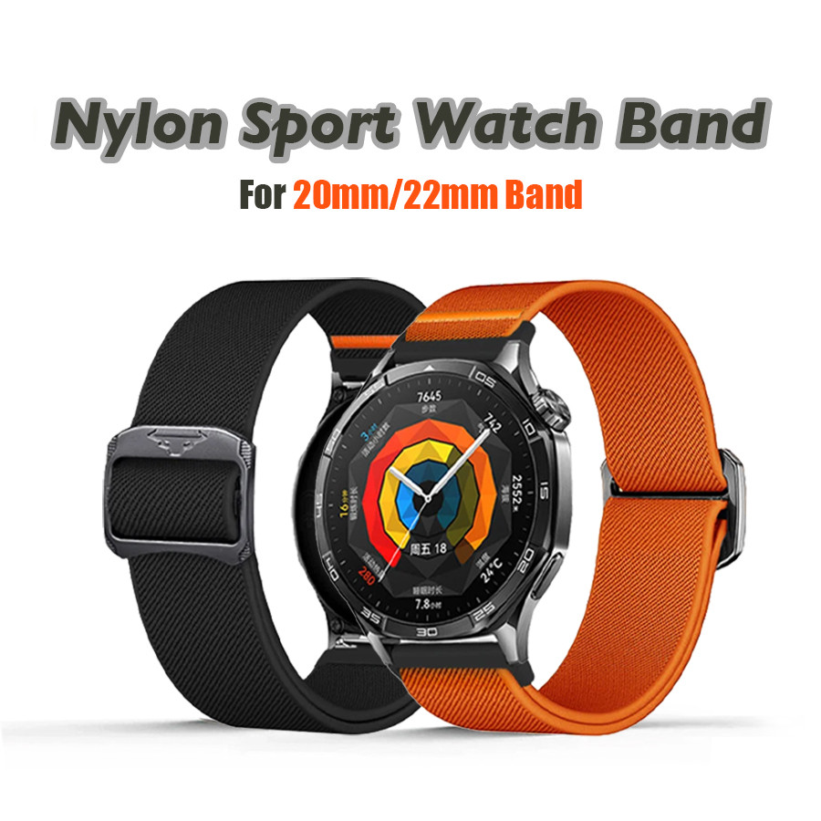 22mm 20mm Loop Band สําหรับ Samsung Galaxy Watch 7/6/5/4/3/Gear S3 สายไนลอนสําหรับนาฬิกา Huawei GT5 GT4 GT3 2 Pro/Amazfit GTR 4/GTS