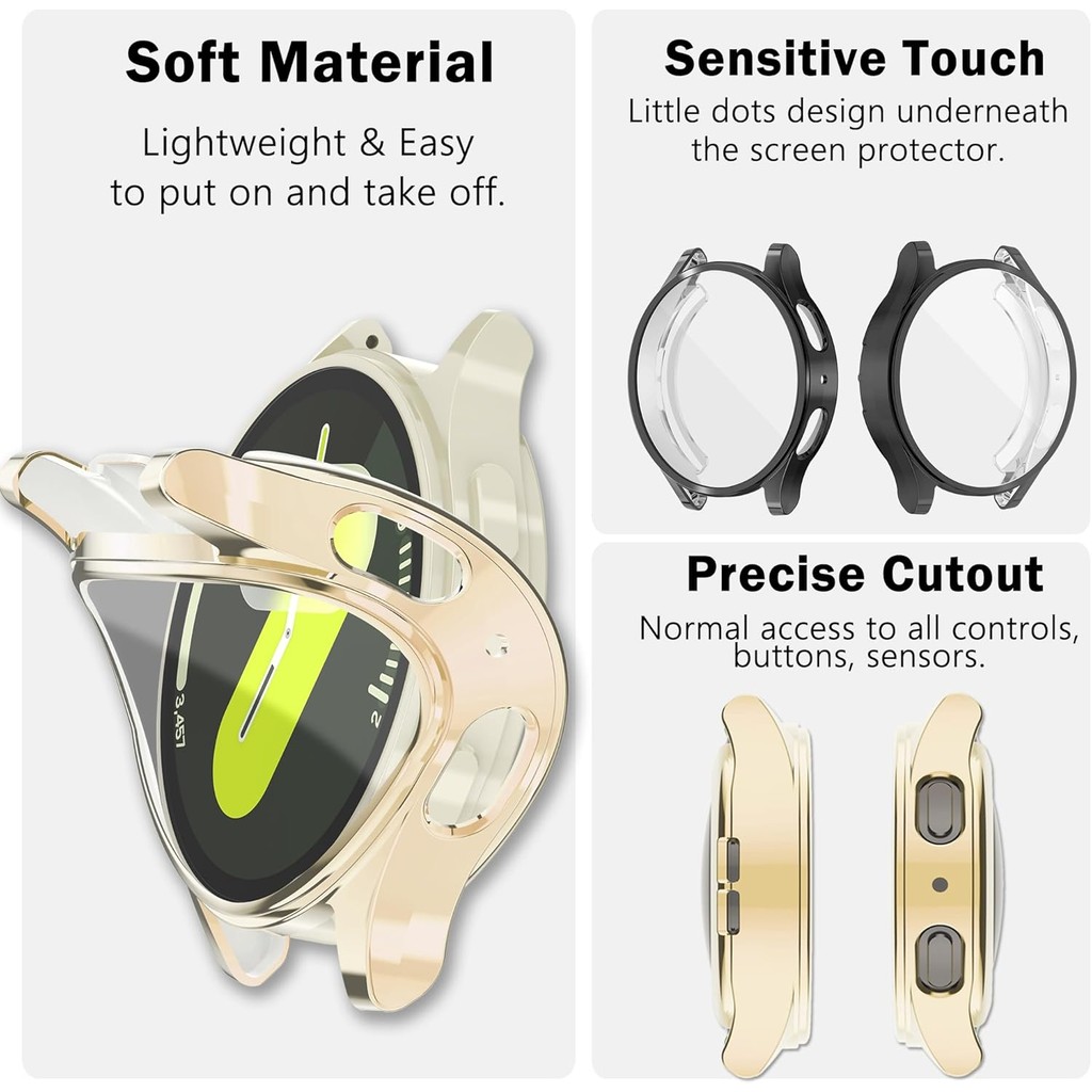 TPU ป้องกันหน้าจอสําหรับ Samsung Galaxy Watch 7 6 5 40 มม.44 มม.Galaxy Watch 5 pro 45 มม.ฝาครอบป้องกันนุ่มกรณี