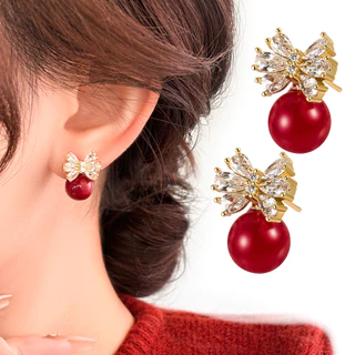 T Classy Elegant Geometric แฟชั่น Love Pearl ต่างหู Retro High-End สไตล์ใหม่ต่างหูต่างหูเครื่องประดับ