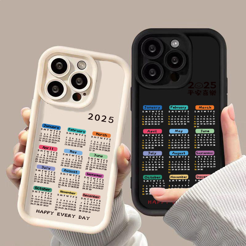 2025 ปฏิทินรูปแบบแฟชั่นสําหรับ Xiaomi POCO X6 X3 F6 F5 X5 M6 Pro F3 Mi 14T 15 13T 14 12T Pro Mi 11 Lite 5G NE กันกระแทก Matte ซิลิโคนนุ่ม