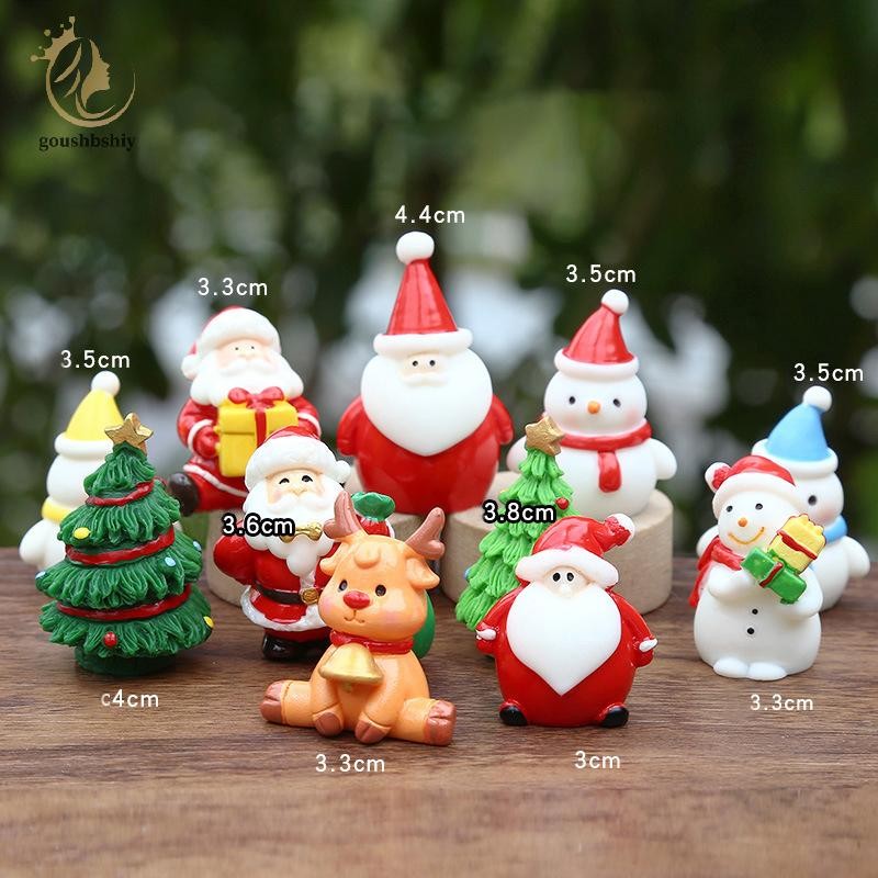 [GOOY] 1 PC Mini ตกแต่งคริสต์มาส Elk ตุ๊กตาคริสต์มาส Fairy ตกแต่งสวนหิมะภูมิทัศน์ชุดเครื่องประดับเรซิ่น Miniatures TH
