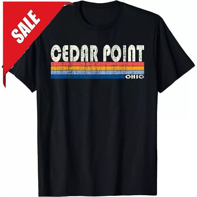 เสื้อยืดวินเทจเรโทร Cedar Point Oh ยุค 70s 80s