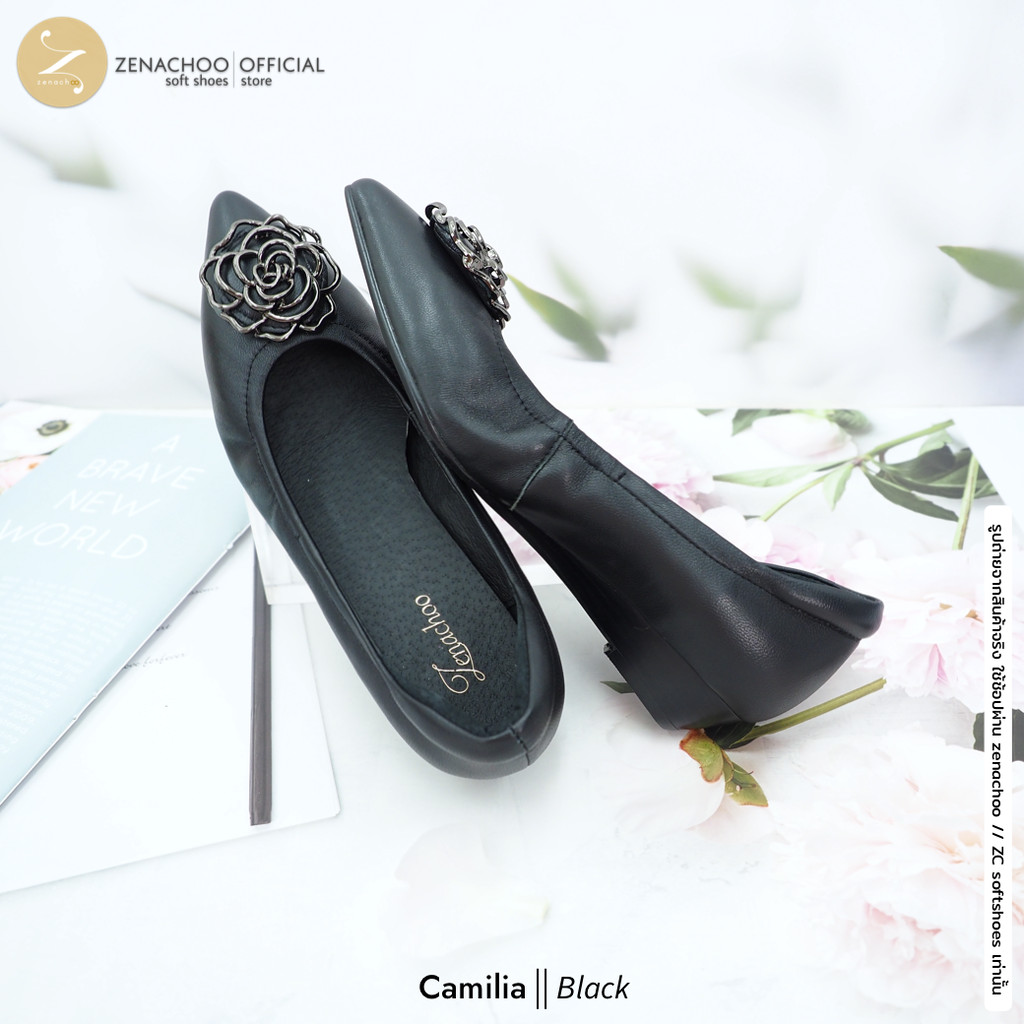 Zenachoo รุ่น Camilia สูง 1นิ้ว ทรงปกติ เปลี่ยนไซส์ได้-ไม่รับคืน หนังแกะนิ่ม หน้ากว้างเดินสบายมาก ราคา ถูกที่สุด ดีลบีเคเค แกลเลอรีภาพที่ 6