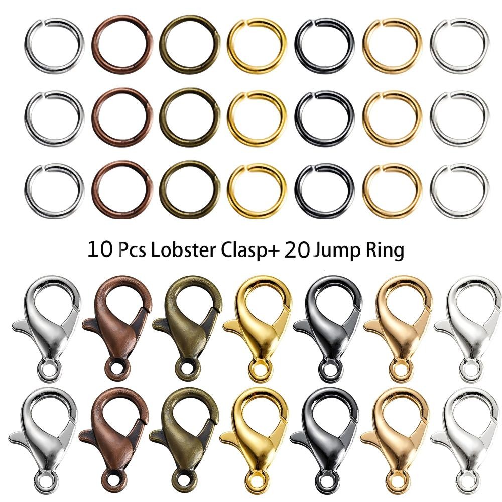 St.kunkka 10 ตะขอ+20 ห่วง/set ตะขอก้ามปูพร้อมแหวนสูทสำหรับ DIY สร้อยข้อมือลูกปัดสร้อยคอ Lobster Clasp Hook แหวน
