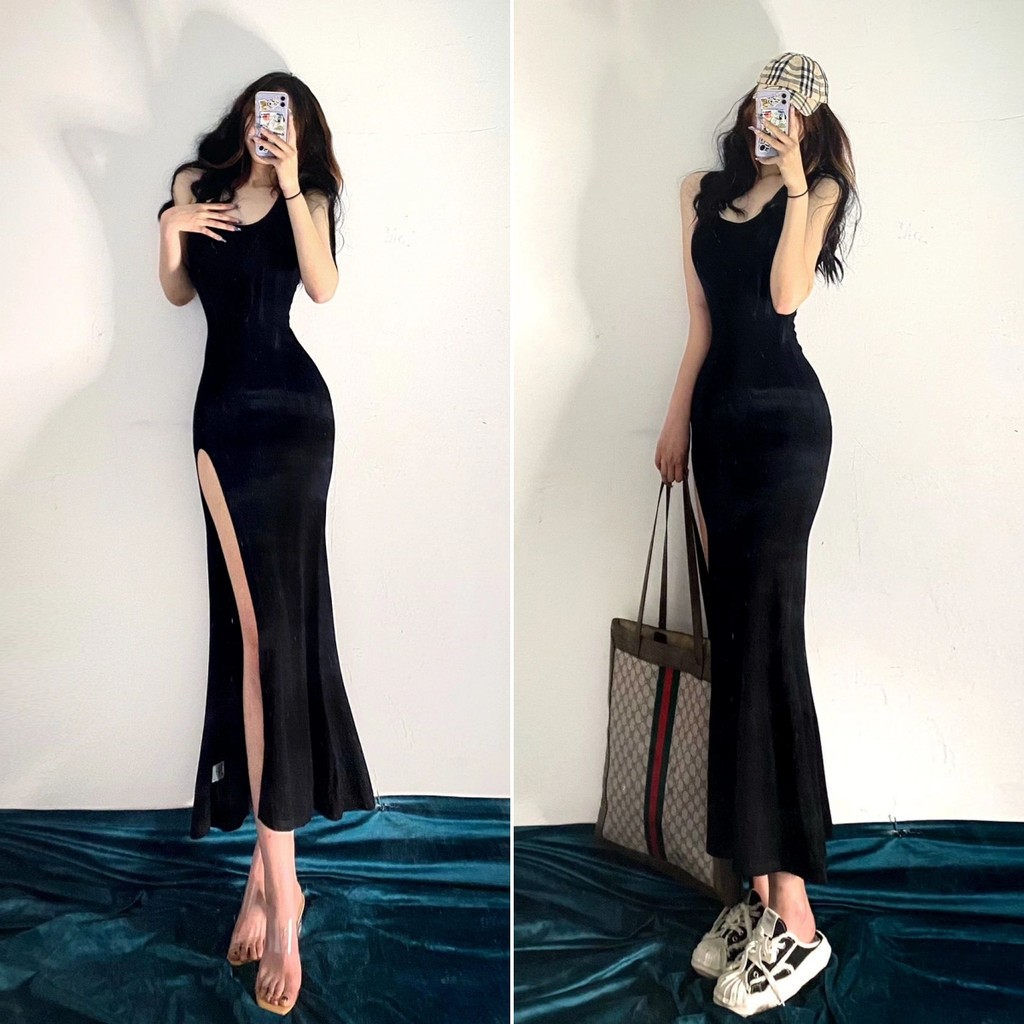 Betty house🌸พร้อมส่ง เดรสแฟชั่นผู้หญิง ชุดเดรสสไตล์เกาหลี เซ็กซี่ พอดีตัว เวอร์ชั่นผ่าช่อง สาวร้อนแรง