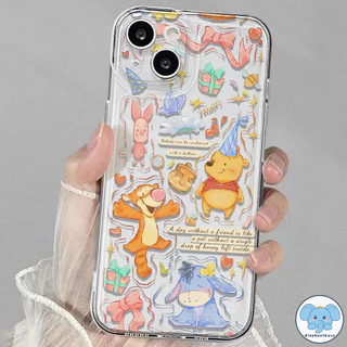 เคสใสลายวินนี่ทิกเกอร์สุดเทรนด์อนิเมะ เคสไอโฟน16 เคส IPhone 17 air 13 16 11 15 12 14 Pro Max XS X XR Max 7 8 Plus SE
