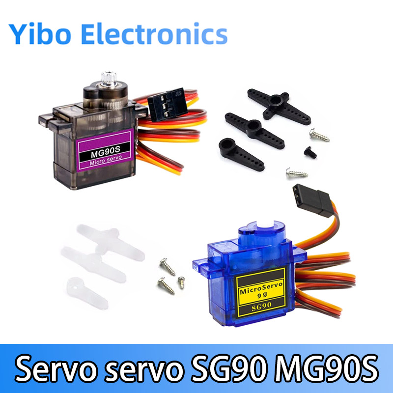 เกียร์พวงมาลัยเซอร์โว SG90 MG90S 9g เกียร์พวงมาลัย 450 เฮลิคอปเตอร์รถ Server 180 องศา 360 องศา