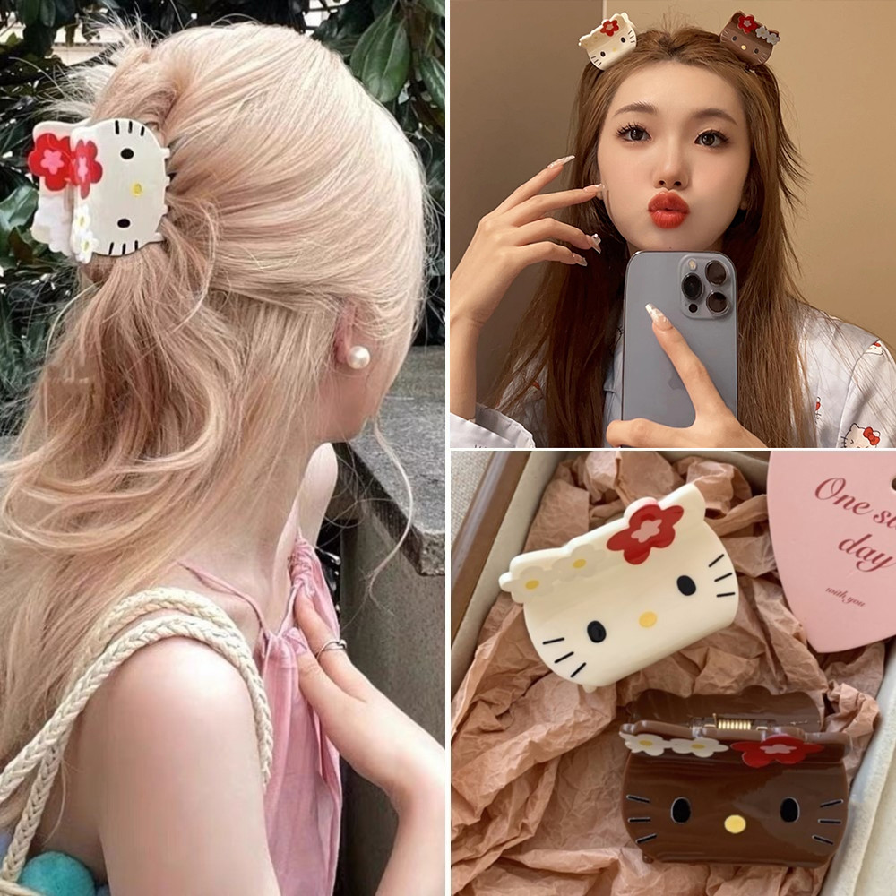 ใหม่น่ารักการ์ตูน เคที แมว ปลาฉลาม คลิปหวานเย็นสาวอเนกประสงค์อุปกรณ์เสริมผม 1/2/4 ชิ้น