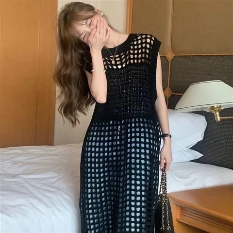 Dahong เสื้อคลุมทอลายตาข่าย ผู้หญิงถักด้านข้างแยก Tunic Tops งานรุ่นฮิตติดเทรนด์ ปังเวอร์ ยสีให้เลือก D627 ราคา ถูกที่สุด ดีลบีเคเค แกลเลอรีภาพที่ 6