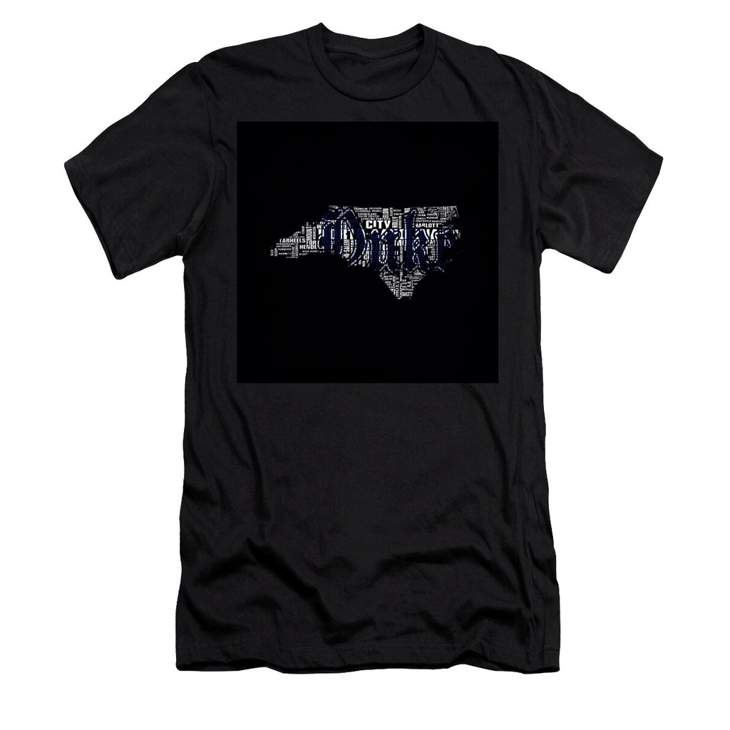 เสื้อยืด Vintage Duke University Typographic Map T-Shirt แท้ Cotton 100% ไม่ย้วย การ์ตูน  ผ้านุ่ม สไ