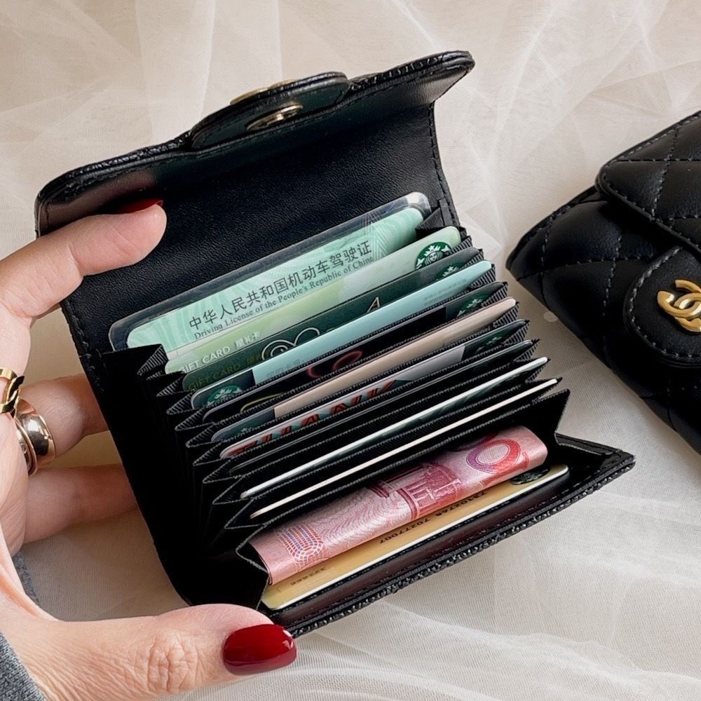 กระเป๋าสตางค์หนังวัวแท้พรีเมียม ✨ 11 ช่องบัตร+ช่องเงินสด ขนาด 11x9x2.5 ซม. ฮาร์ดแวร์โครเมียมมันวาว - รูปที่ 2