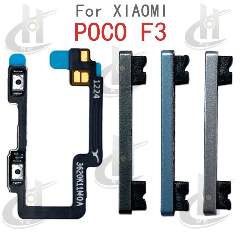 สําหรับ Xiaomi POCO F3 สายเคเบิลปุ่มปรับระดับเสียงขึ้นลง อะไหล่ทดแทน