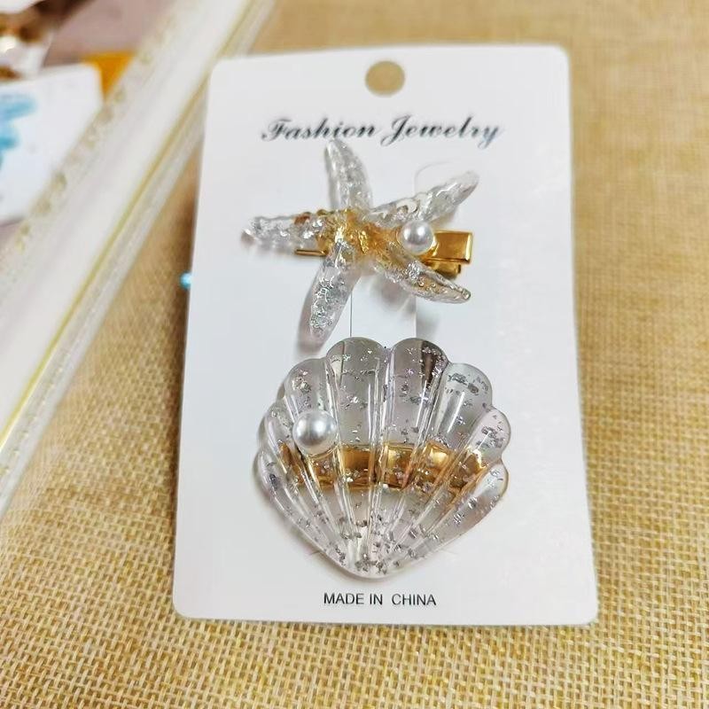 กิ๊บติดผมแฟชั่น ลายปลาดาว ที่หนีบหัว รูปแบบเปลือก ต้องมีสำหรับสาวน่ารัก ไปชายทะเล จัดส่งจากประเทศไทย - รูปที่ 7