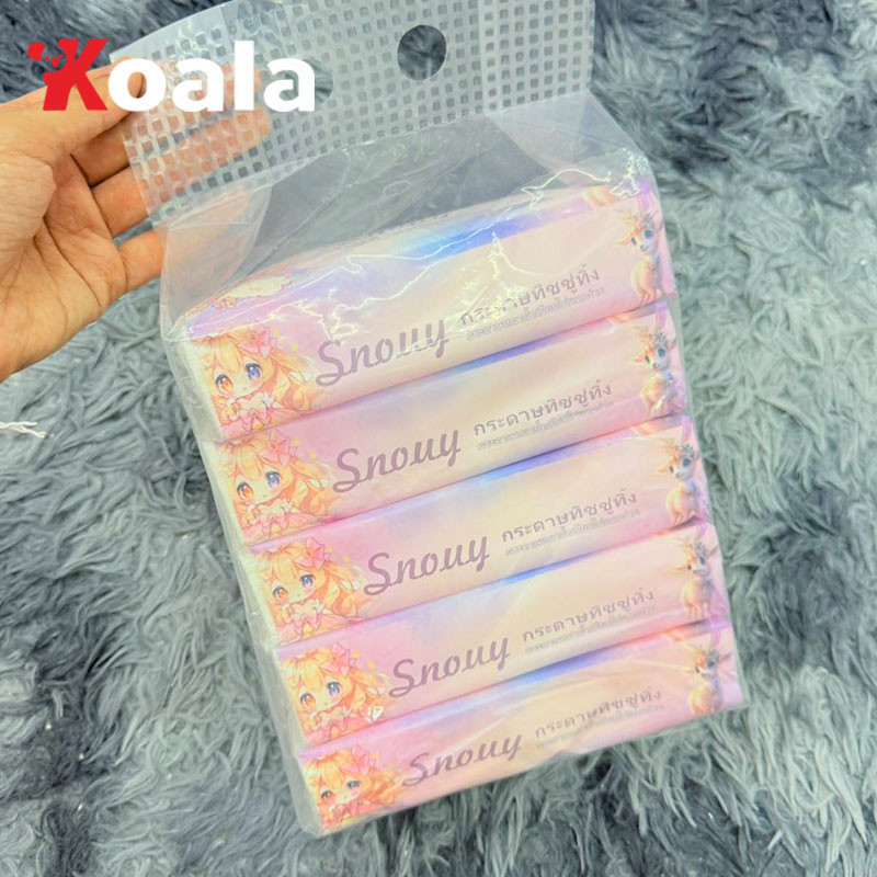 KOALA 5ห่อแถม1หิ้ว กระดาษทิชชู่ใช้แล้วทิ้งผลิตจากเยื้อใยบริสุทธิ์กระดาษหนาน้ำเปียกไม่แตกง่าย