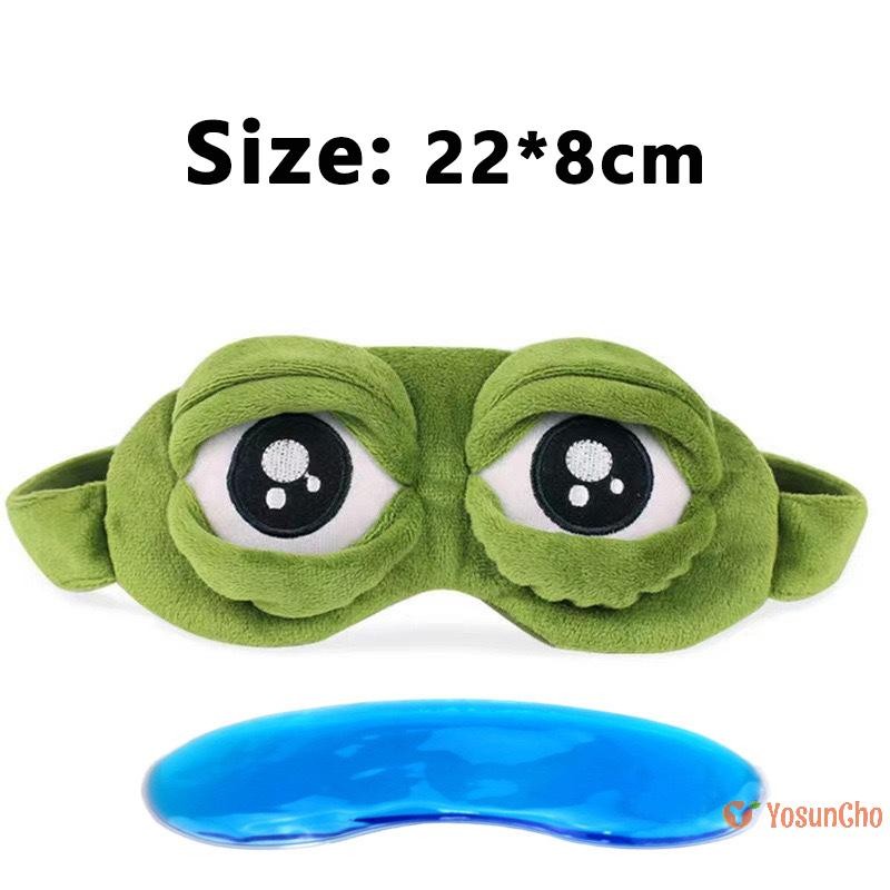 Yosunchoker] Sad Frog Sleep Mask Eyeshade Plush Eye Cover Travel Relax ของขวัญ Blindfold น่ารักแพทช์การ์ตูน Sleeping Mask สําหรับเด็กผู้ใหญ่ใหม่