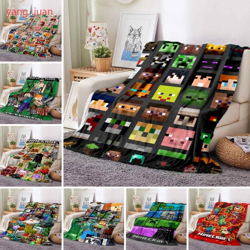ผ้าห่ม มายคราฟ นุ่มและอบอุ่น มีเสน่ห์ โลกของฉัน แซนด์บ็อกซ์ ตัวละครเกม 3ง พิมพ์ขนแกะโยนผ้าห่ม