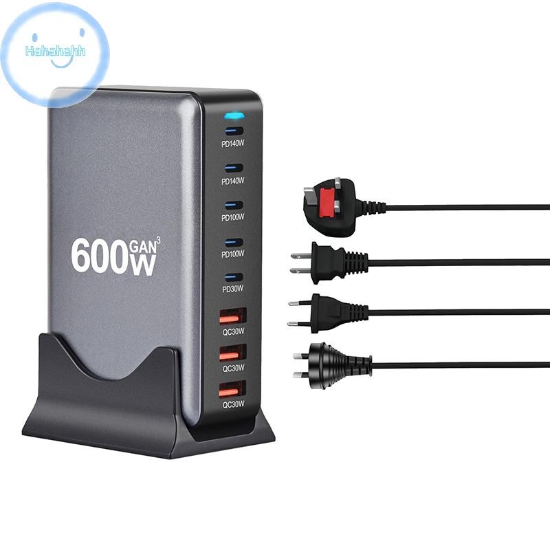 Haha 600W GAN Gallium Nitride USB TypeC Multi-port Desktop Travel Charger Fast Charger สําหรับแล็ปท็