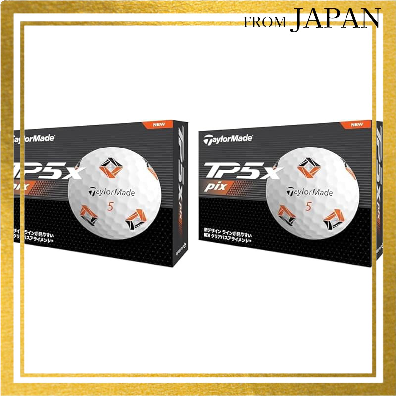 TaylorMade TP5x Pix Series 2024 Golf Balls, Japanese Authentic Product, 1 Dozen (12 balls) (× 2)Dire