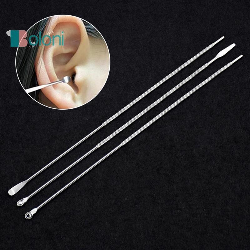 [Boloni] ช้อนหูสแตนเลสพลั่วหูขี้ผึ้ง Pick Curette กําจัดขี้หู Picker Earpick เครื่องมือทําความสะอาดสําหรับเด็กผู้ใหญ่ Health Care ใหม่