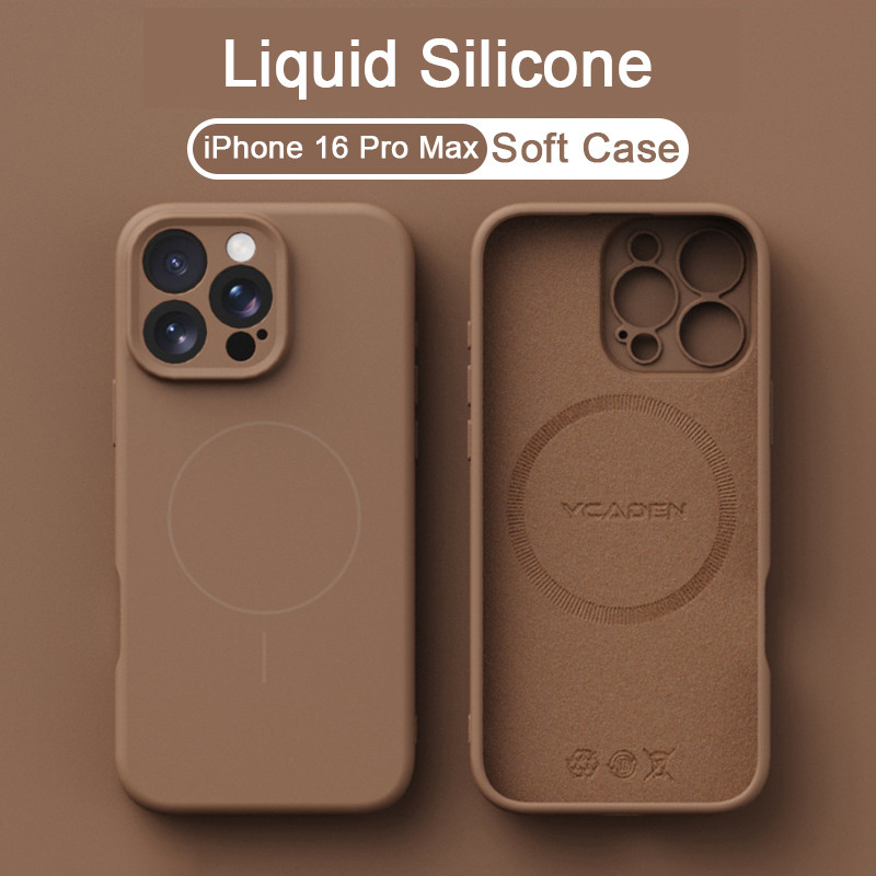 ซิลิโคนเหลวmatte Softเคสโทรศัพท์สําหรับiPhone 11 12 13 14 15 16 Pro Max 14 15 16 Plus X Xs XR Xs Maxสีชมพูแม่เหล็กกันกระแทก - รูปที่ 3