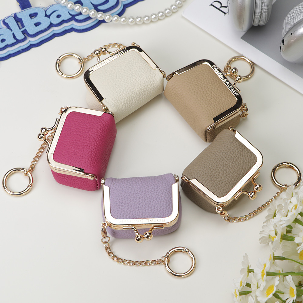 กระเป๋าหนังแท้ทรงจูบล็อกพร้อมกล่องเครื่องประดับ สามารถแยกพวงกุญแจและเก็บเครื่องประดับหลากหลายอย่าง