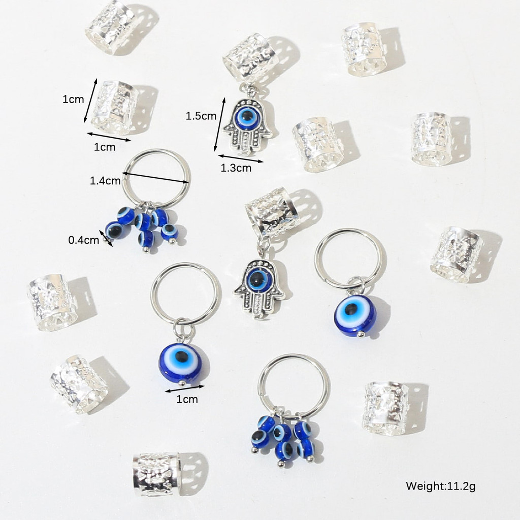 Zhengyou Evil Eye แหวนผม 16 ชิ้น Vintage อินเทรนด์อุปกรณ์เสริมผมชุดแฟชั่นวันหยุดของขวัญส่วนบุคคล Scrunchies