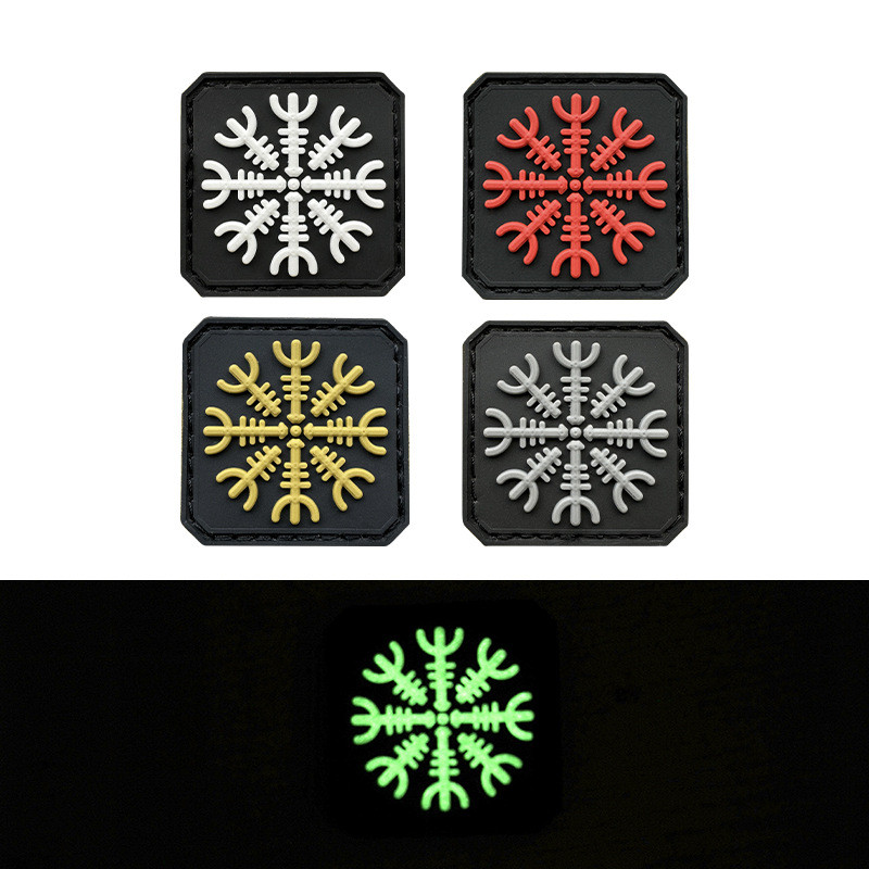 [แพทช์ Velcro ที่กําหนดเอง] HK PVC Nordic Viking Runaven Odin โลโก้ vking เข็มทิศ 3D Velcro Patch /ป