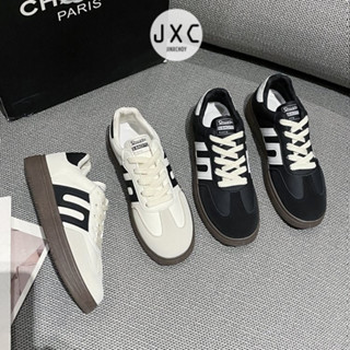 สไตล ์ เกาหลีรอบ Toe Cross Laced-Up กลางส ้ นรองเท ้ ากีฬา P…