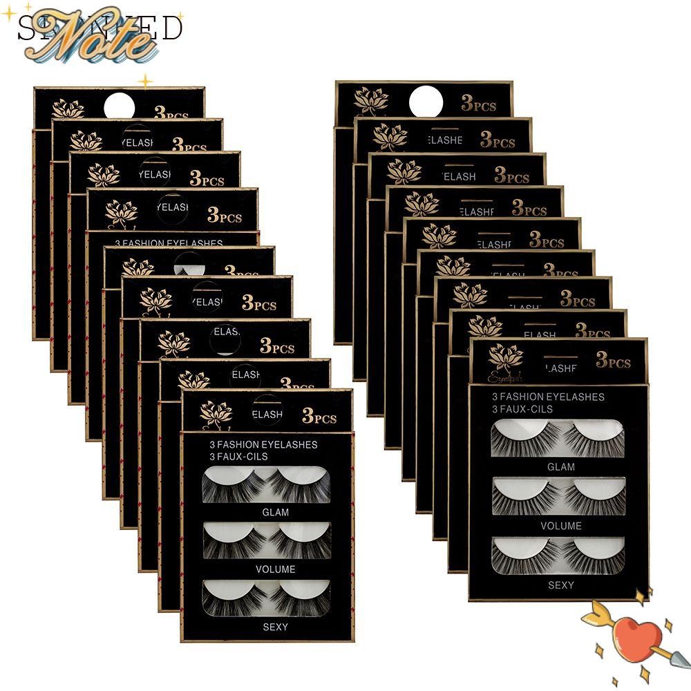NOTEE SKONHED 3 คู่เครื่องมือ Messy หนา Cross Voluminous Lashes Silk Fiber