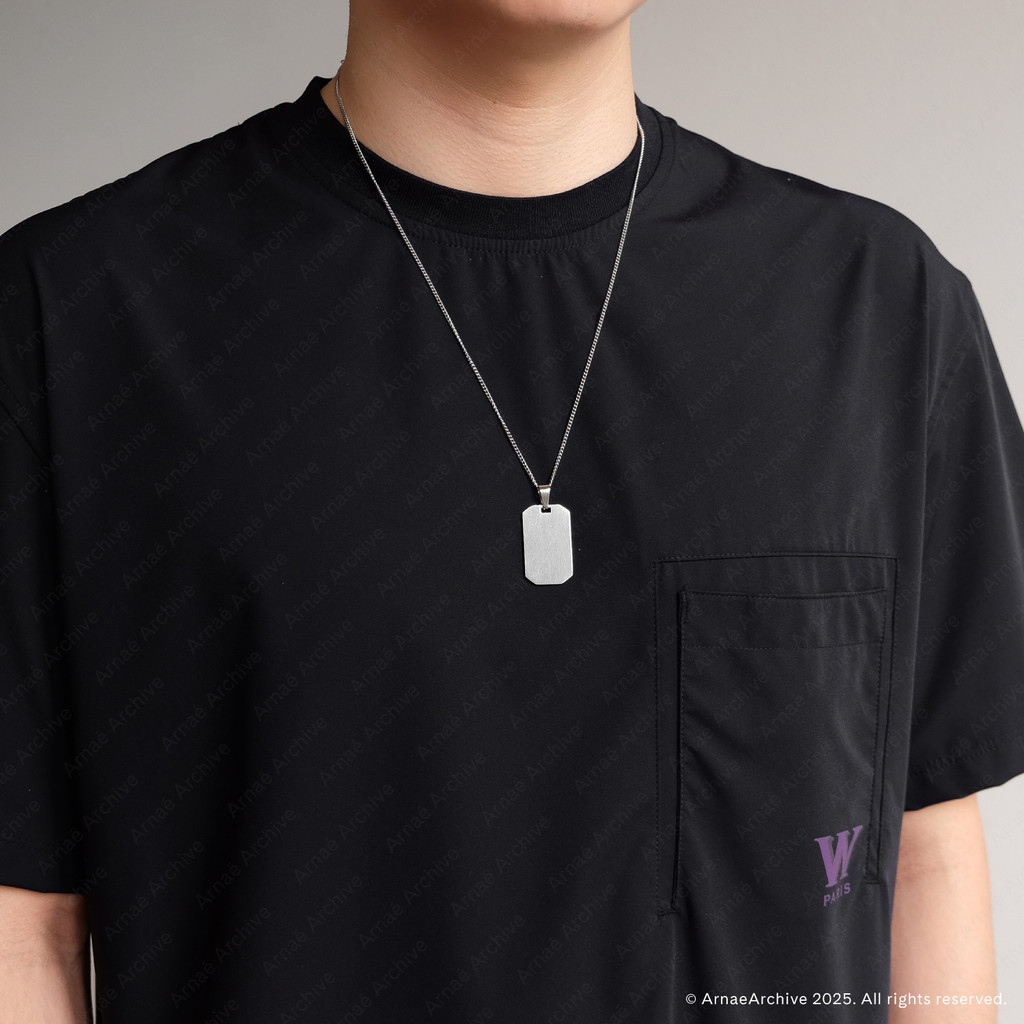 Arnaé Archive Echo Tag สร้อยคอ สร้อยคอ Unisex สร้อยคอป้องกันสนิมสแตนเลสระดับพรีเมียม