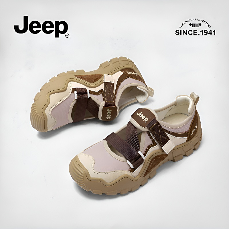 100% ของแท้ Jeep รองเท้า Mary Jane สำหรับกีฬากลางแจ้งสำหรับผู้หญิง2025ฤดูใบไม้ผลิใหม่รองเท้า Merad ระบายอากาศหนาปีนเขารองเท้าเดินป่า