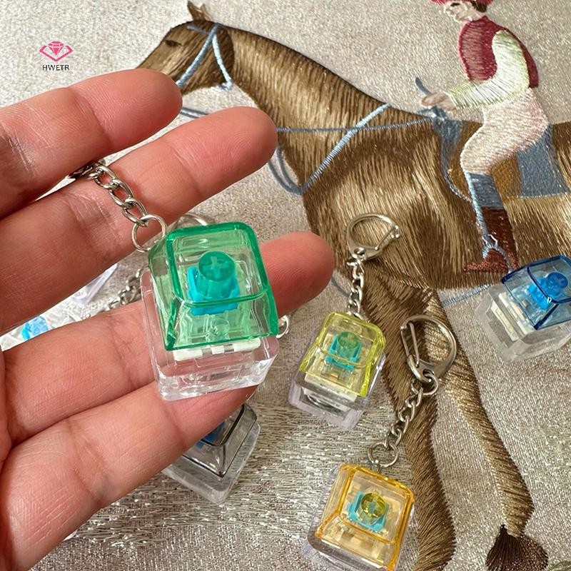 HWETR Creative Keycap พวงกุญแจ Dpression Keycap จี้คีย์บอร์ด Keyswitch พวงกุญแจแปลกกระเป๋าเป้สะพายหลังตกแต่งของขวัญใหม่