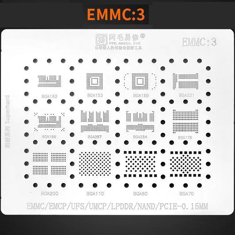 EMC3, UFS, NAND, แผ่นปั้น UMCP - Amaoe BGA IC ดั้งเดิม