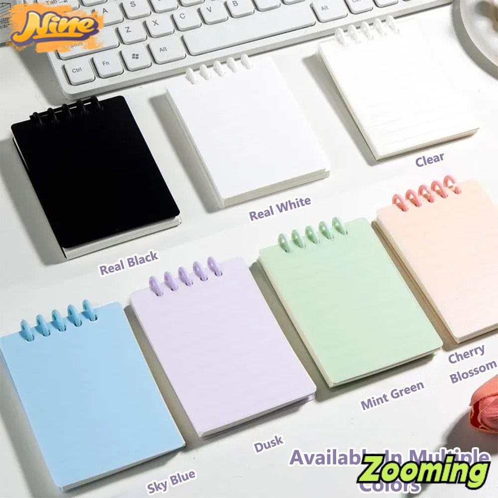 สมุดบันทึกกระเป๋า ZOOMING, สมุดโน๊ตขนาดเล็ก A7 80Sheepts, หน้าด้านในเส้นแนวนอนสี่เหลี่ยม แผ่นจดบันทึกแบบหลวม ๆ นักเรียน