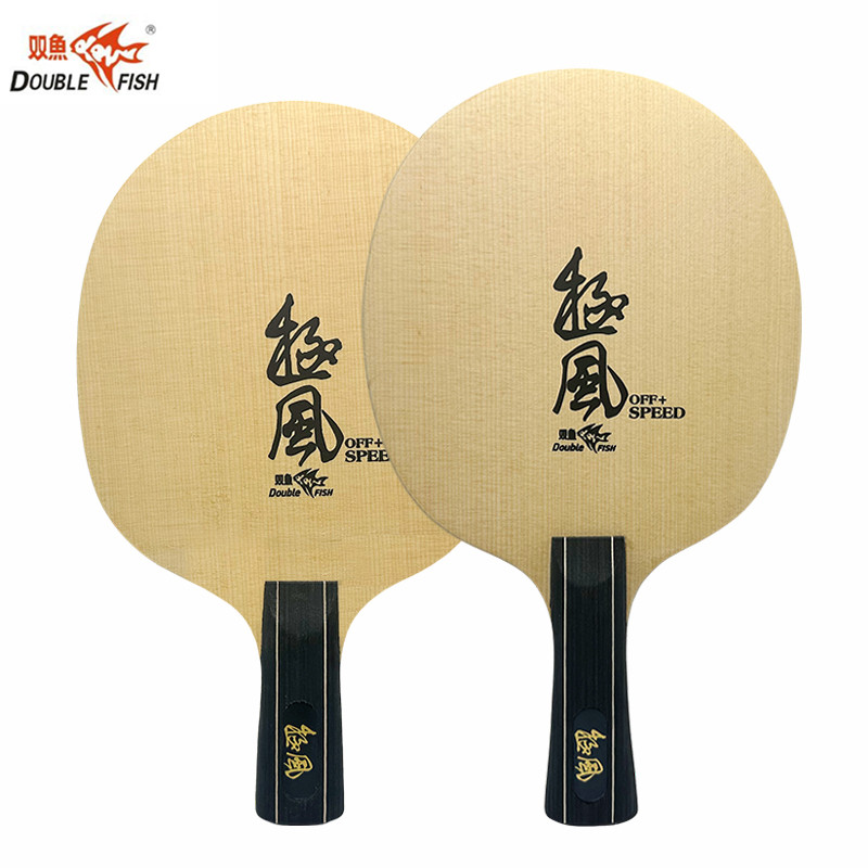 DOUBLE FISH EXTREME GALE ใบมีดปิงปอง 5 ไม้ 2 คาร์บอน OFF + SPEED Ping Pong Blade สําหรับโจมตีอย่างรวดเร็วพร้อมการควบคุม
