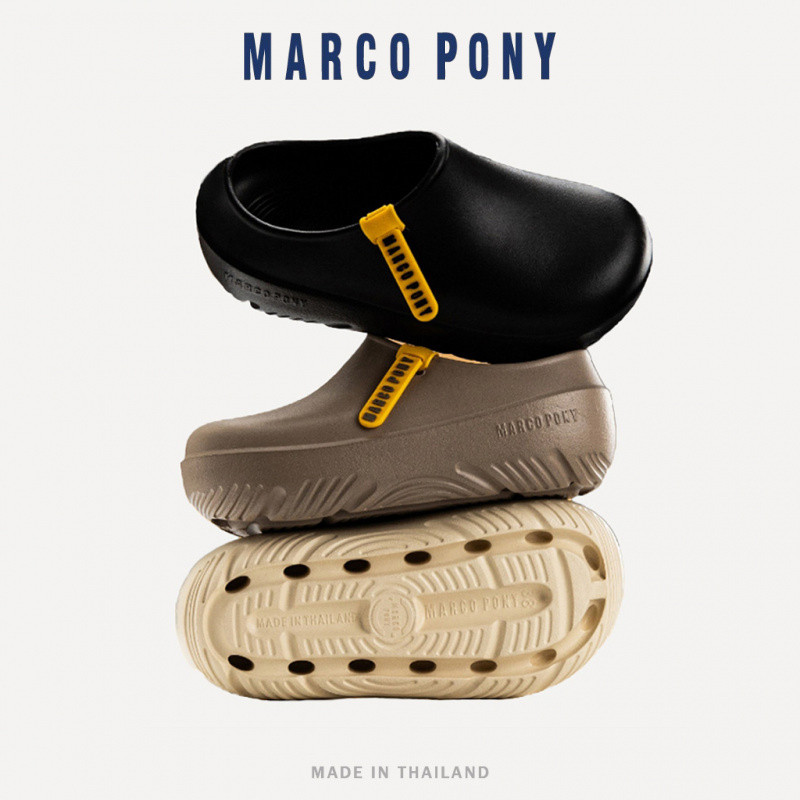 Marco Pony ทรงมินิมอล รุ่น MH9027 กันน้ำ กันลื่น แฟชั่นผู้หญิง น้ำหนักเบา  EVA รองเท้าคัทชู รองเท้าแตะ พื้นหนา 4 CM.