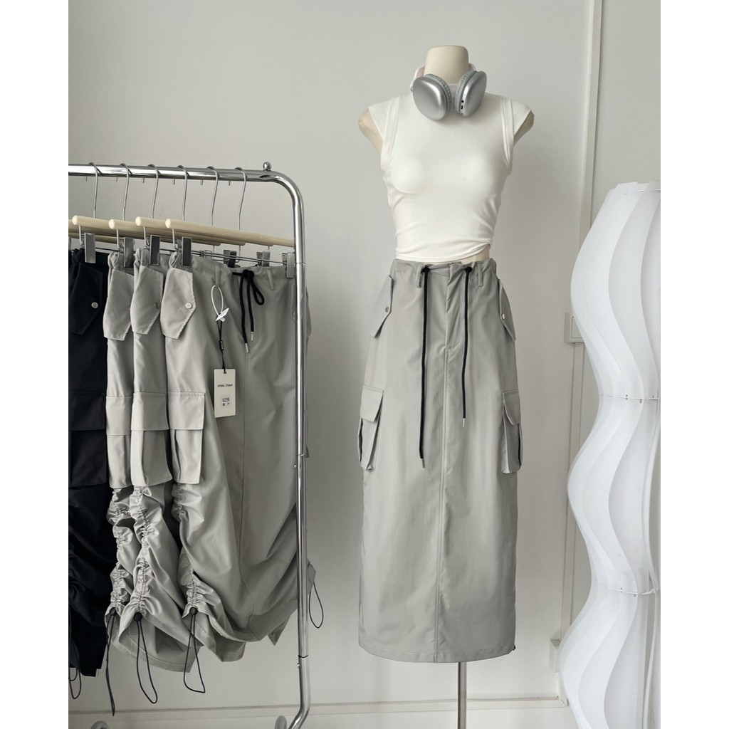 The Spice Girl ชุดเดรสทํางานเชือกรูดจับจีบทรงหลวมและลําลองพร้อมกระโปรงด้านหลังแยก