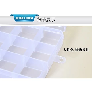 [Jewbeauty]กล่องเครื่องประดับใสหลายตารางสามารถแยกกล่องยาพลาสติกต่างหูแหวนเครื่องประดับลูกปัดหลวมตาข่ายกล่องเก็บ