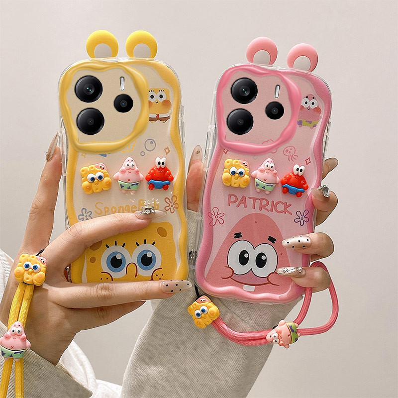 เคส Redmi note 14 Pro Plus 5G Redmi note 14 Redmi note 13 Pro 4G Redmi note 13 5G POCO X6 POCO M6 Pro 4GTpuซิลิโคนแฟชั่นตุ๊กตาเชือกเส้นเล็กเคสโทรศัพท์ NYGZ