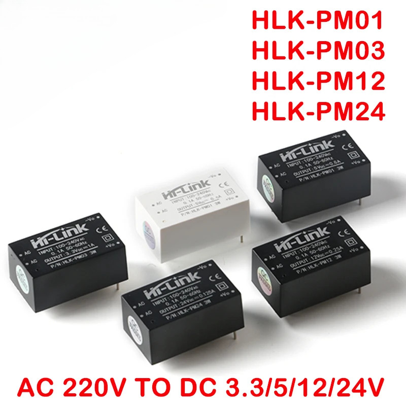 HLK-PM01 HLK-PM03 HLK-PM12 AC-DC 220V ถึง 5V/3.3V/12V/24V โมดูลแหล่งจ่ายไฟ,อัจฉริยะในครัวเรือนสวิทช์