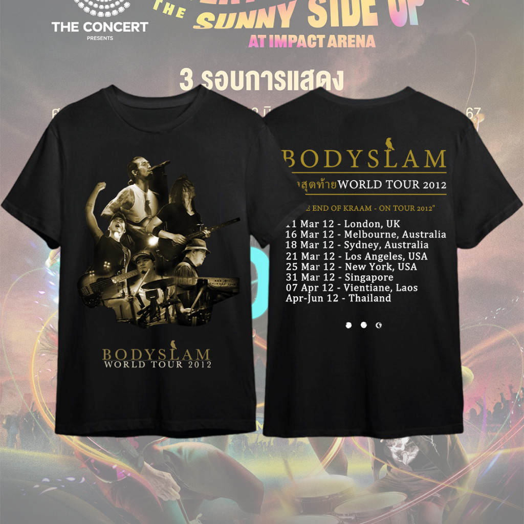 [การจัดส่งในประเทศไทย] เสื้อเชิ้ตเสื้อยืดวง Bodyslam Cotton 100% ทั้งชายและหญิงสามารถสวมใส่ได้ สวมใส่สบาย ไม่หดตัว,