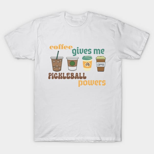 เสื้อยืด Vintage Coffee Gives Me Pickleball Powers Apparel T-Shirt แท้ Cotton 100% S-5XL น่ารัก