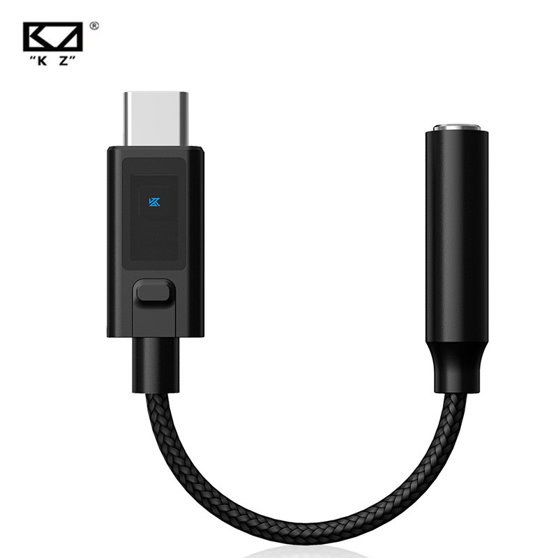 KZ AM02 แบบพกพา Digital Decode เครื่องขยายเสียงเฉพาะชิป DAC พร้อม EQ Tuning Switch Type-c ถึง 3.5 มม.อลูมิเนียม DAC Amp