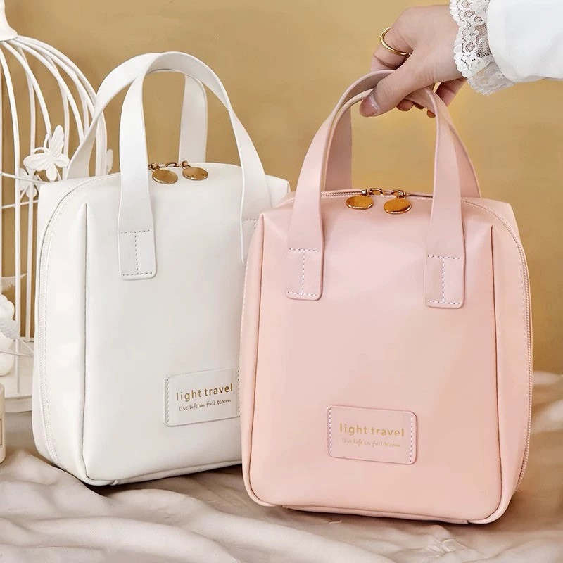 กระเป๋าเครื่องสำอาง หนัง PU กันน้ำ จุของได้เยอะ พร้อมที่จับ อเนกประสงค์ (GC-175) แบบพกพา สวยมาก