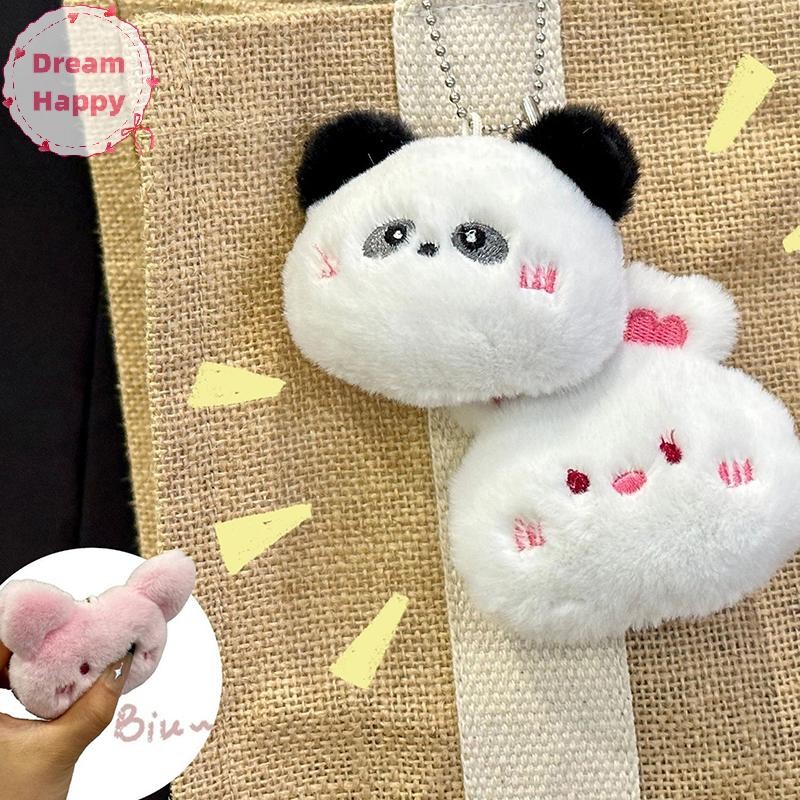 Dreamhappy การ์ตูนตุ๊กตาตุ๊กตาพวงกุญแจนุ่มน่ารักสัตว์ Series กระต่ายกบตุ๊กตาพวงกุญแจกระเป๋าเป้สะพายหลังจี้เครื่องประดับสาวของขวัญ TH