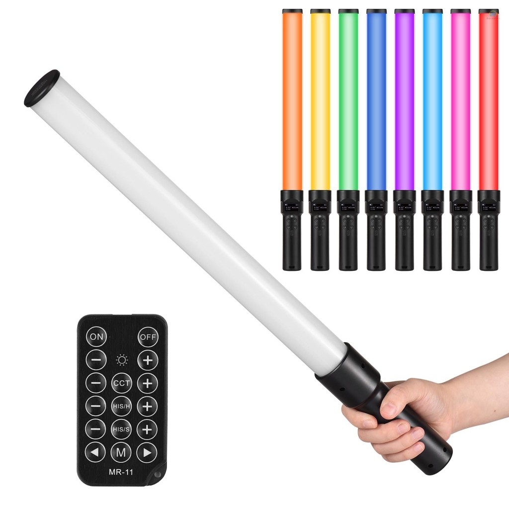Yb2 การถ่ายภาพโคมไฟ Andoer D3 มือถือ RGB Light Tube LED Video Light Wand 2500K-9900K หรี่แสงได้ 21 เ
