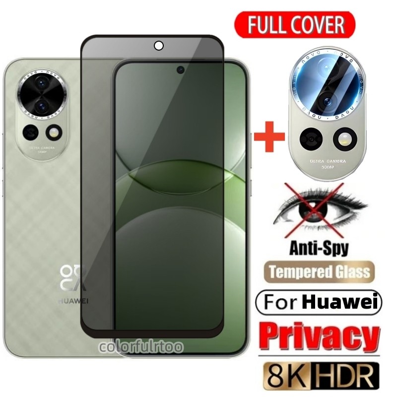2IN1 Anti-Spy ฟิล์มส่วนตัวสําหรับ Huawei Nova 14 13 Pro 13Pro 13i 14i Nova13 Nova14Pro คลุมทั้งหมด 9H กระจกนิรภัยความเป็นส่วนตัว Anti-peeping ป้องกันหน้าจอฟิล์ม Clear เลนส์กล้อง Protector